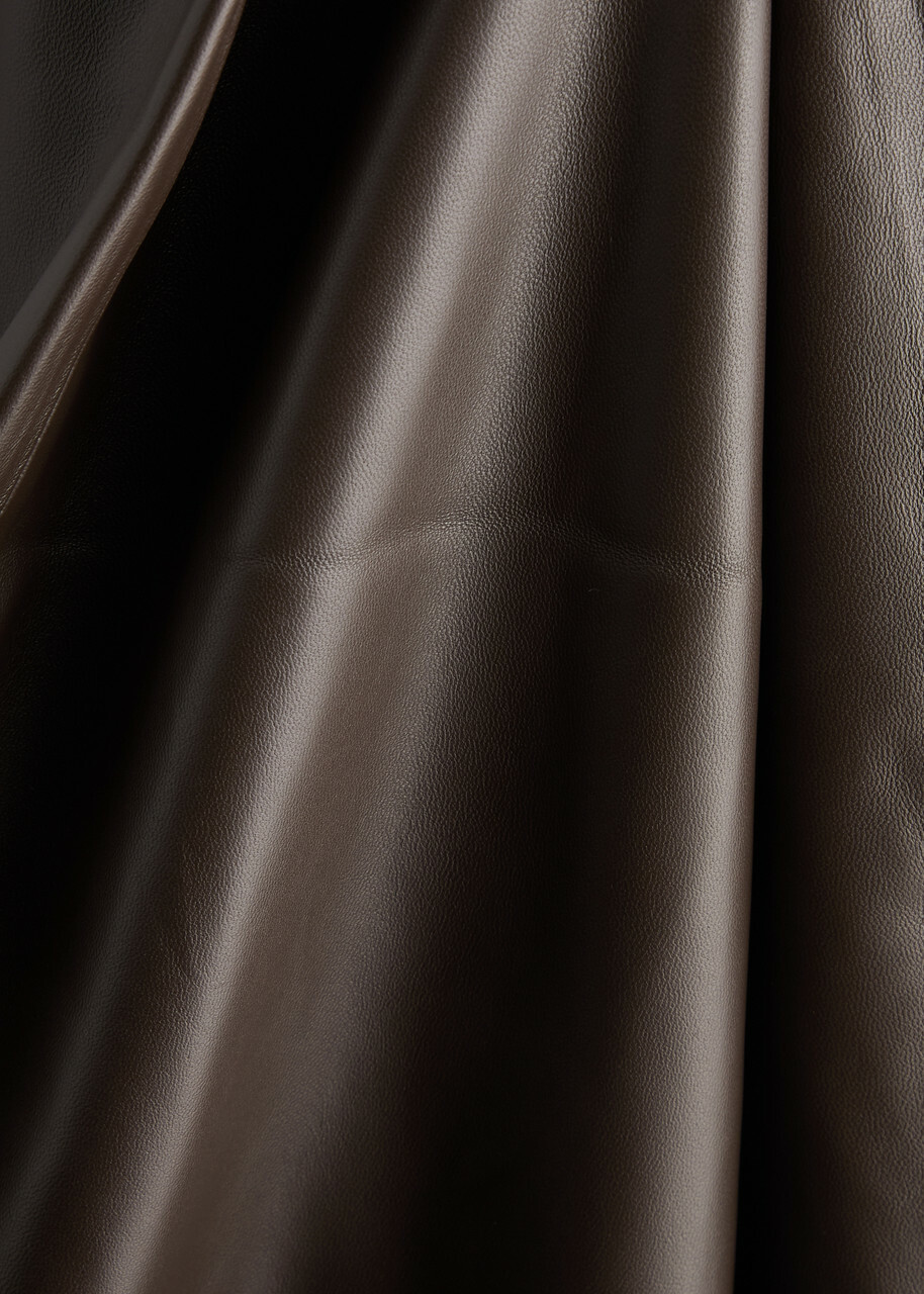 Aexae Straight-leg Leather Trousers Brown