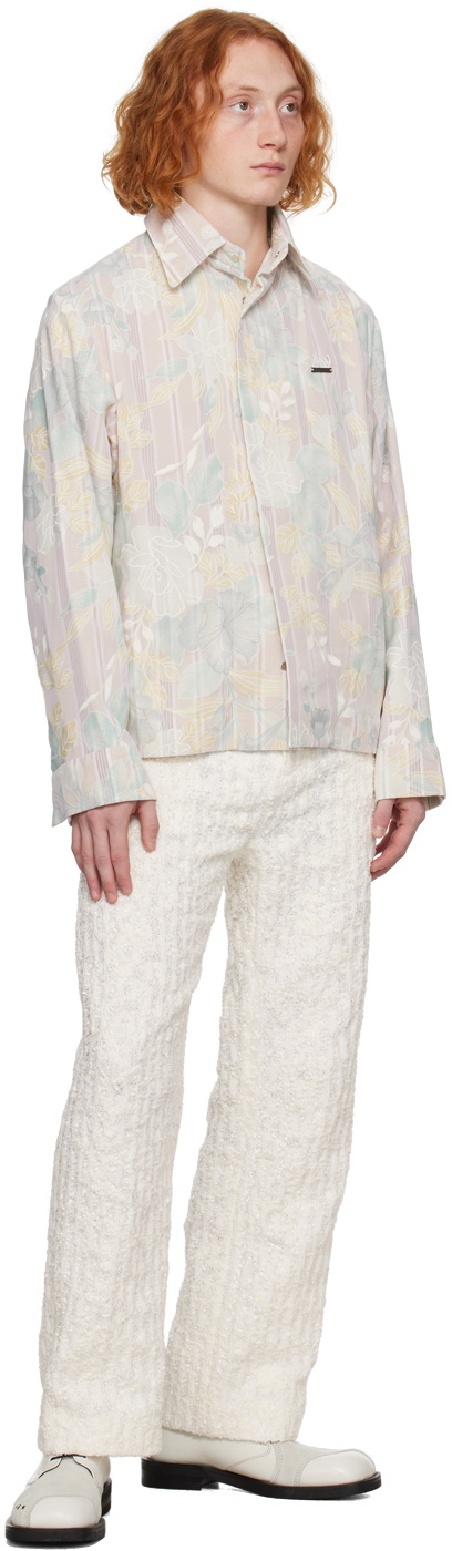 young n sang Off-White Check Trousers