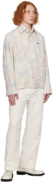 young n sang Off-White Check Trousers