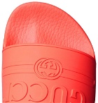 Gucci - Logo-Embossed Rubber Slides - Men - Tomato red