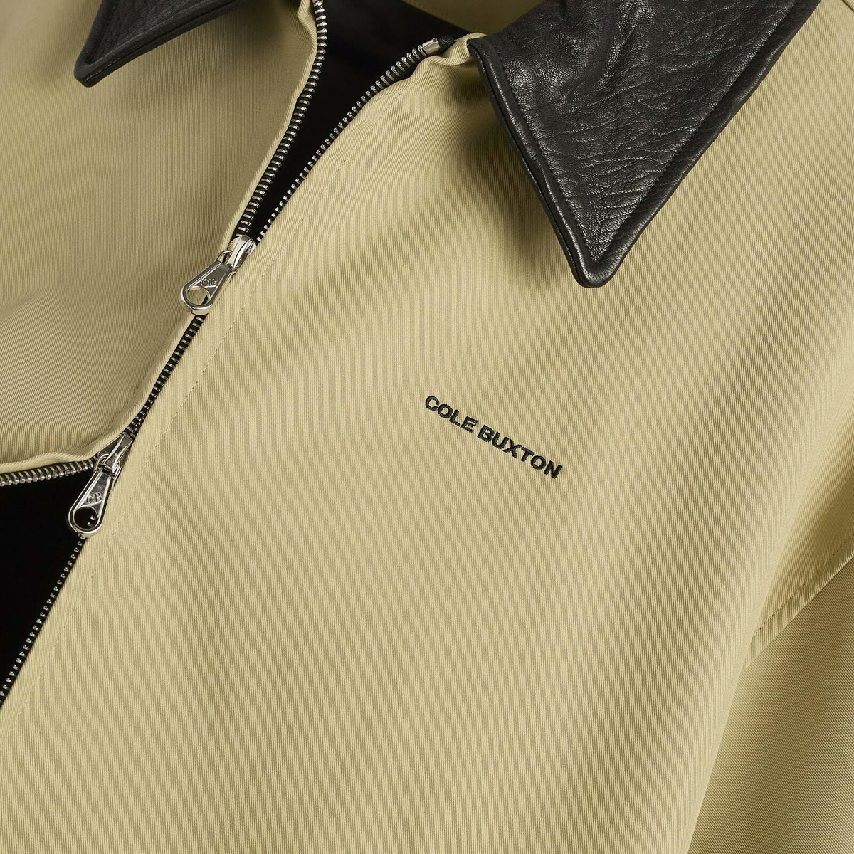 Cole Buxton Men's Leather Collar Cottom Overshirt in Sand