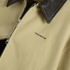 Cole Buxton Men's Leather Collar Cottom Overshirt in Sand