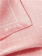 HUGO BOSS - Polka-Dot Silk-Twill Pocket Square - Pink