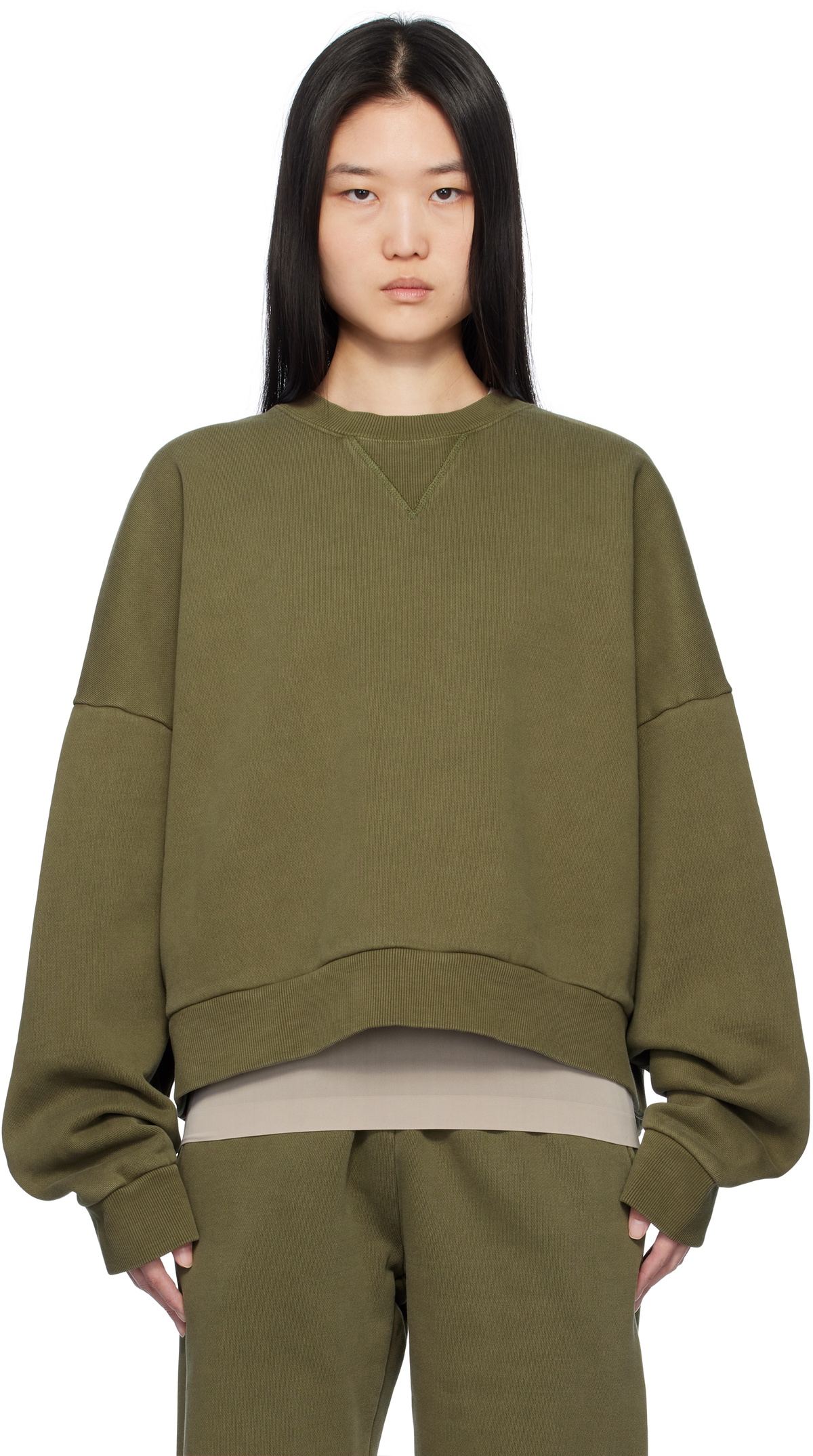 トップス ENTIRE STUDIOS BOX CREW RHINO Entire Studios Women's Box Crew Sweat in Rhino Entire Studios