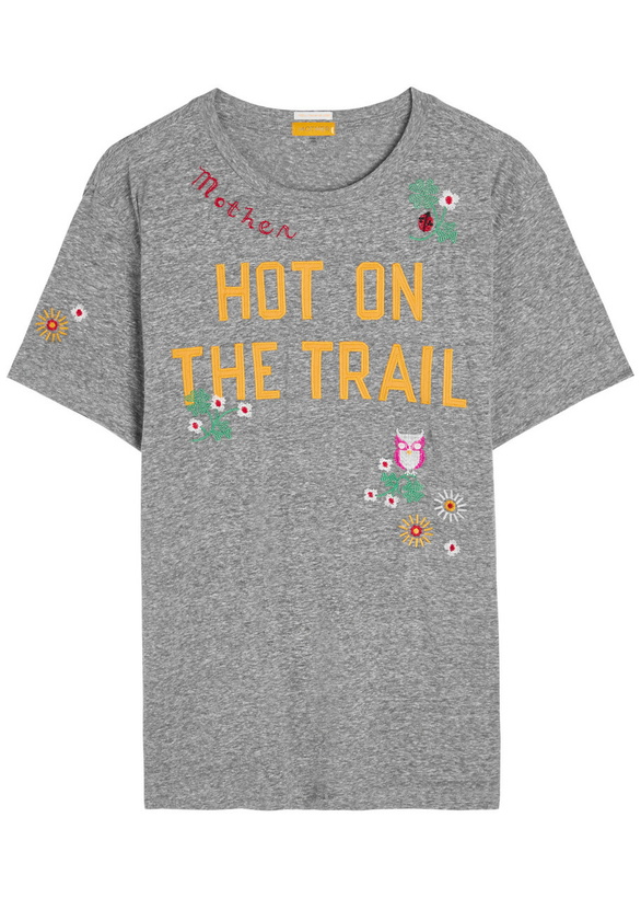 Photo: Mother The Rowdy Embroidered Jersey T-shirt Grey