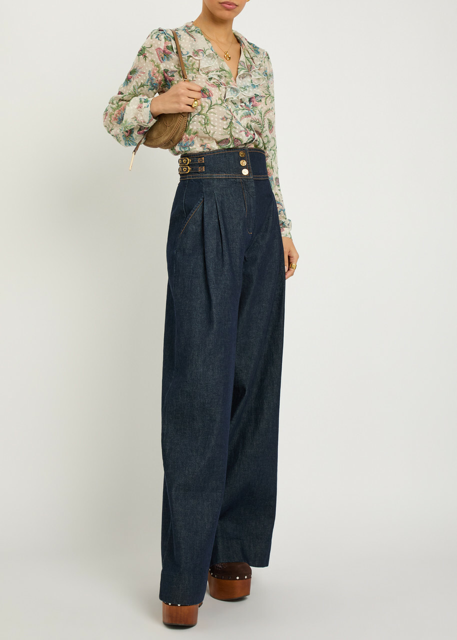 Etro Textured Floral-print Silk-blend Shirt Multicoloured 1