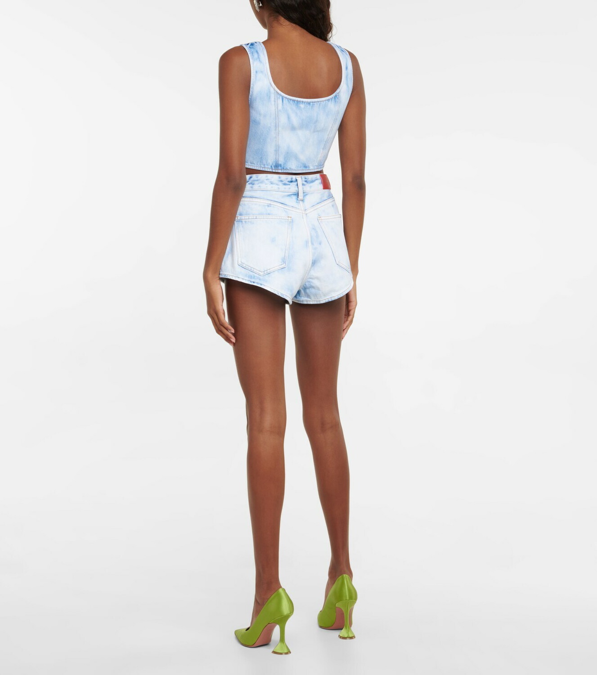 Alessandra Rich High-rise denim shorts