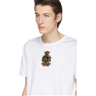 Dolce and Gabbana White Embroidered Crown Patch T-Shirt