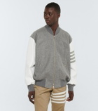 Thom Browne - Engineered stripe wool varsity jacket
