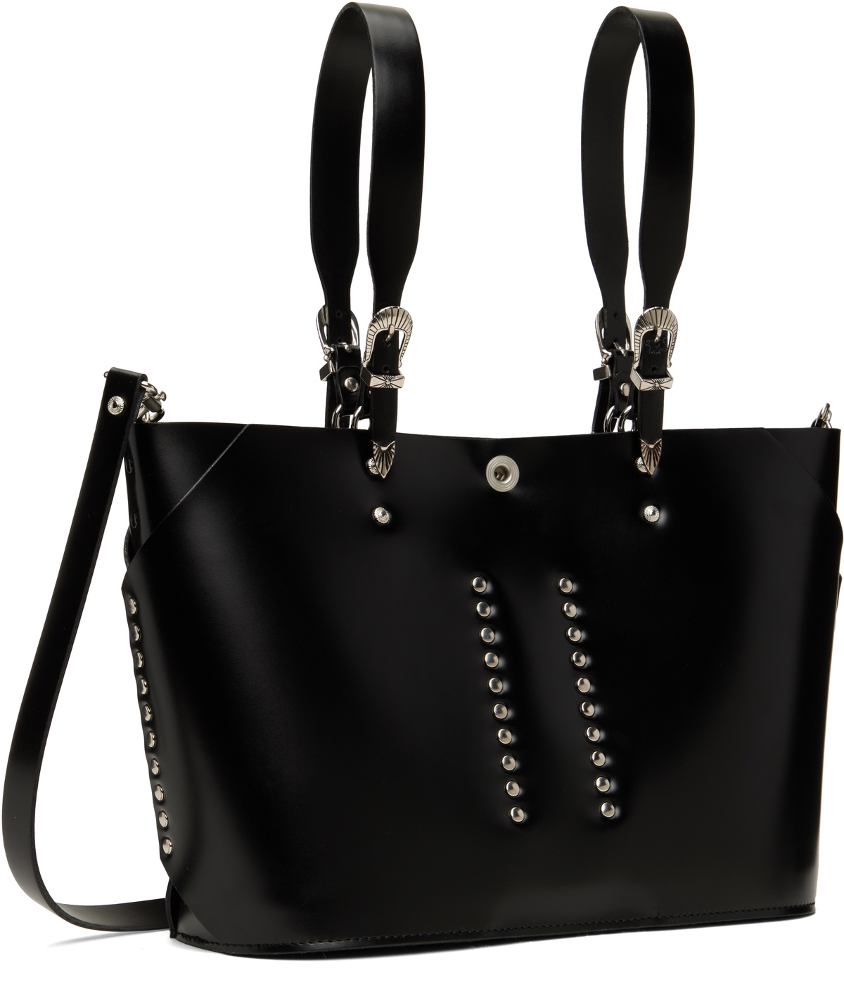 Toga Pulla Black Big Leather Tote