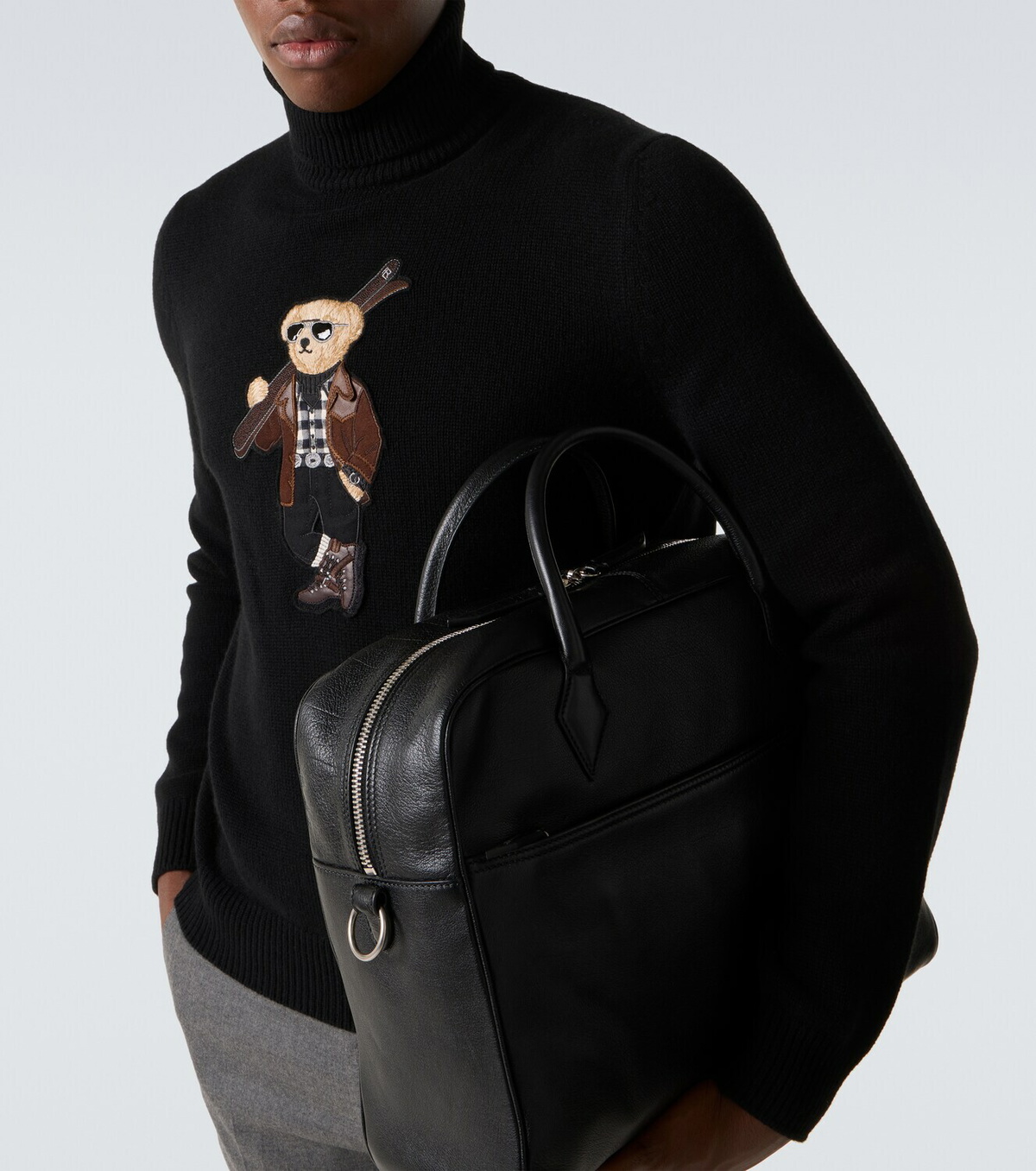 Ralph Lauren Purple Label Embroidered cashmere turtleneck sweater