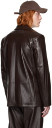 MISBHV Brown Davide Faux-Leather Blazer