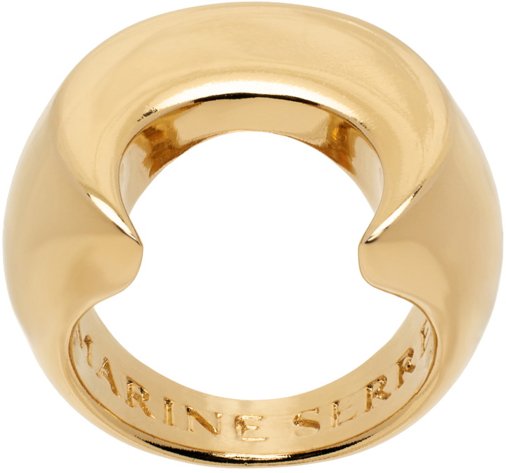 Photo: Marine Serre Gold Regenerated Brass Moon Ring