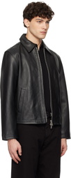 Sunflower Black Short Leather Jacket