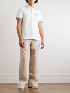 Palm Angels - Straight-Leg Logo-Appliquéd Gabardine Trousers - Neutrals