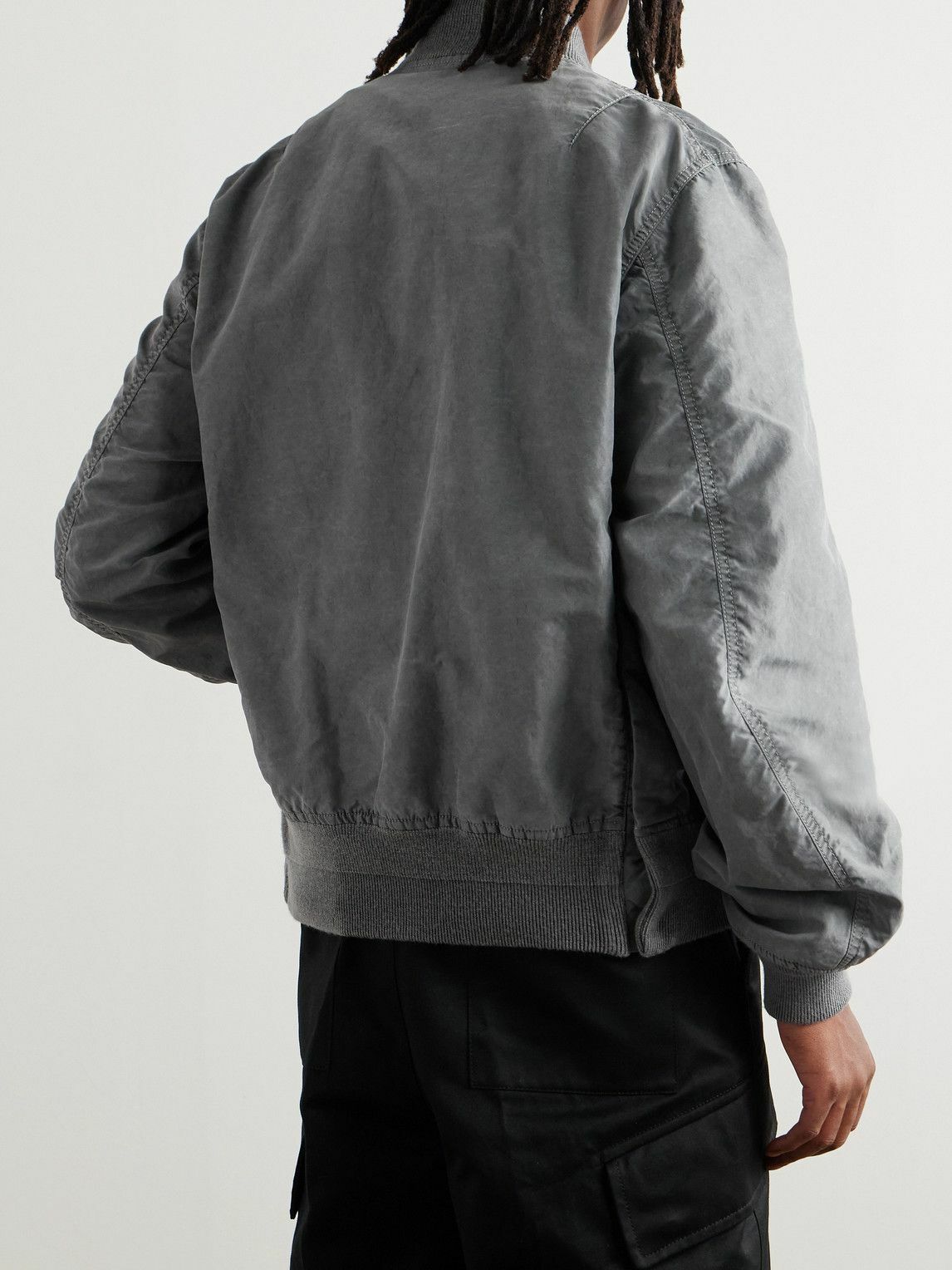 Sacai - Webbing-Trimmed Garment-Dyed Nylon Bomber Jacket