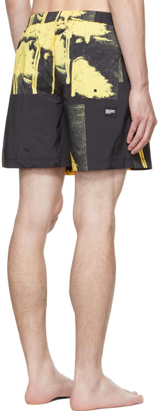 Double Rainbouu Black Graphic Swim Shorts