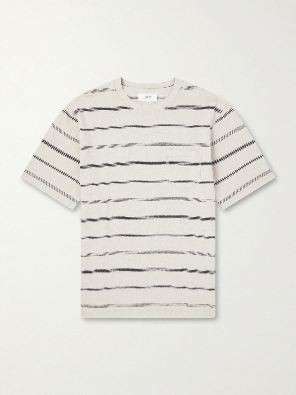 Mr P. - Striped Cotton-Jersey T-Shirt - Neutrals