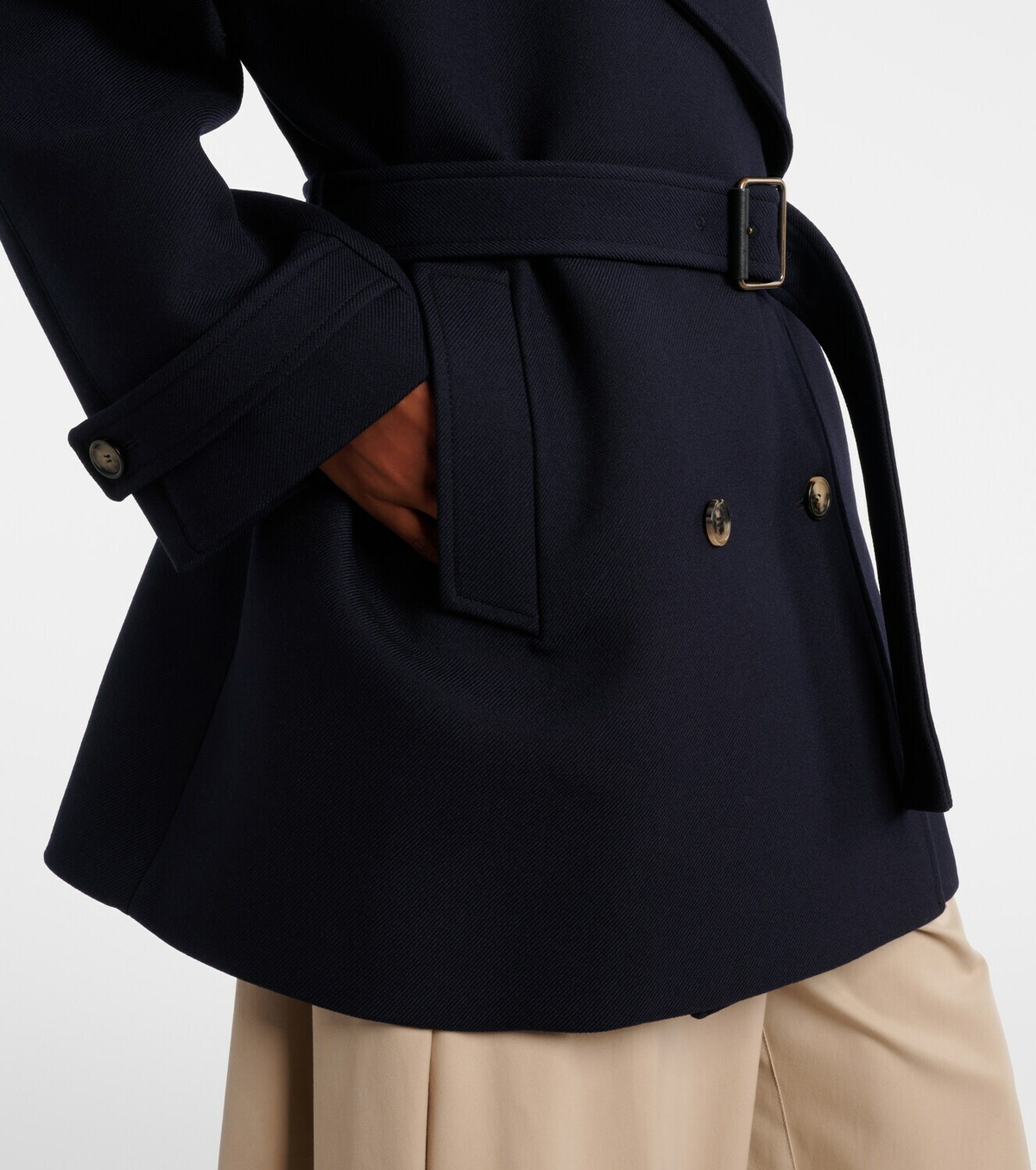 Loewe Belted double-breasted wool coat