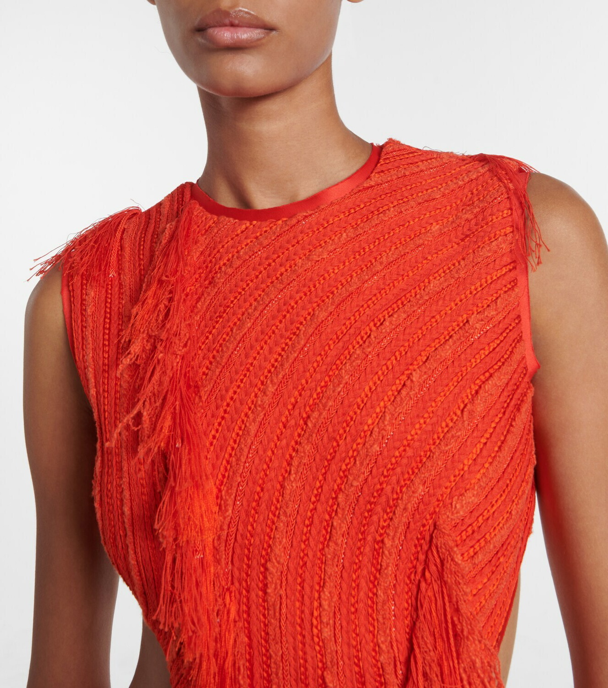 Xu Zhi Fringed open-back maxi dress