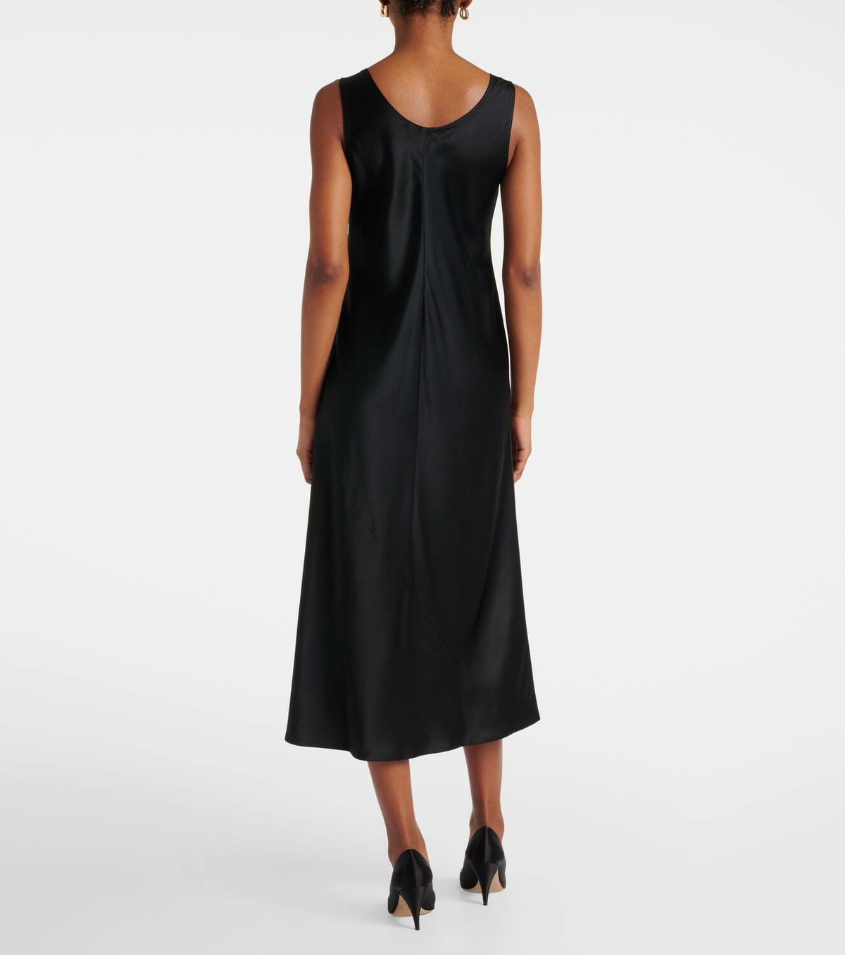 MAX MARA｜DRESSES (BANJO (11221018 002 / 11221018600 002 Flowing silk satin dress, beige | 