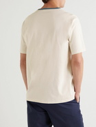 Mr P. - Embroidered Cotton-Jersey T-Shirt - Neutrals