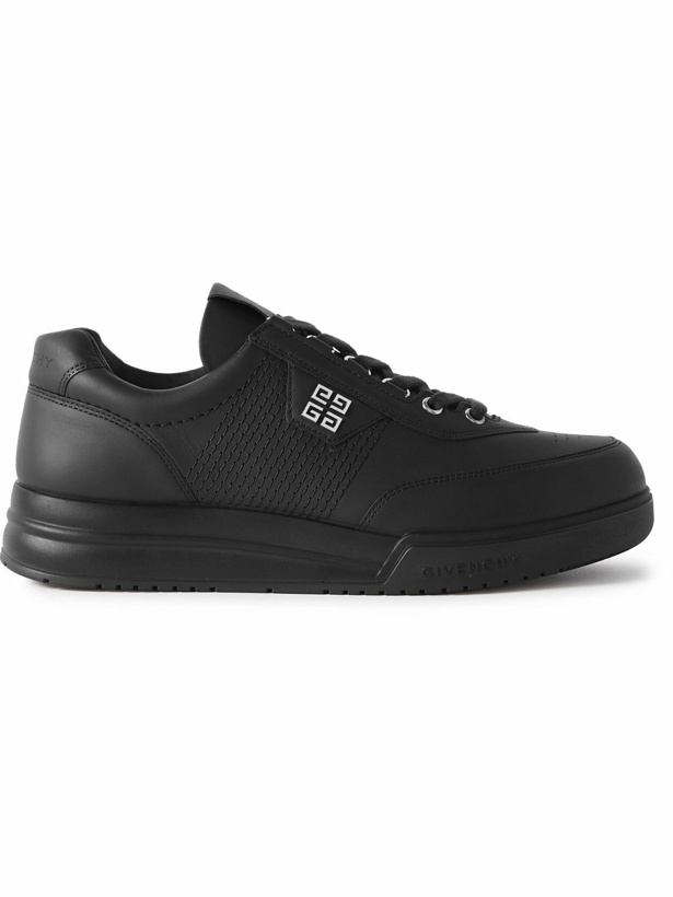 Photo: Givenchy - G-4 Logo-Appliquéd Leather Sneakers - Black