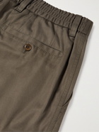 Brioni - Straight-Leg Cotton-Gabardine Cargo Trousers - Brown