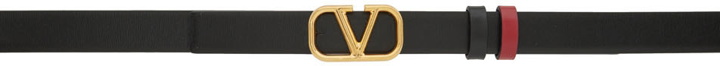 Photo: Valentino Garavani Reversible Black & Red VLogo Signature Belt