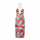 MC2 Saint Barth Longuette Cutout Wave Printed Dress Farah