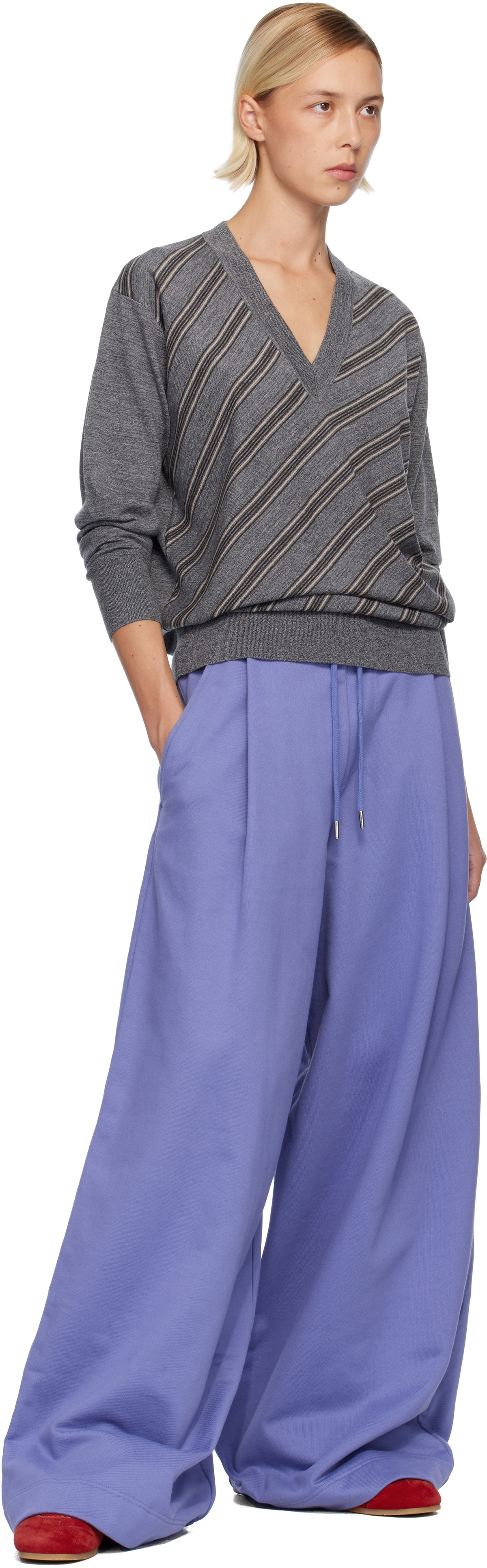 Dries Van Noten Purple Loose Sweatpants