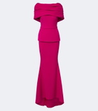 Safiyaa Loura off-shoulder crêpe gown