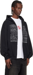 VETEMENTS Black 'Fuck Everything' Zip-Up Hoodie