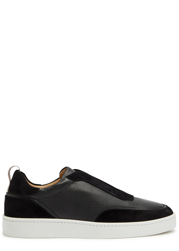 Photo: Aurélien Leisure 2.0 Panelled Grained Leather Sneakers Black