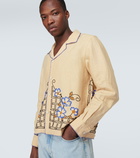 Bode Himalayan Poppy embroidered linen shirt