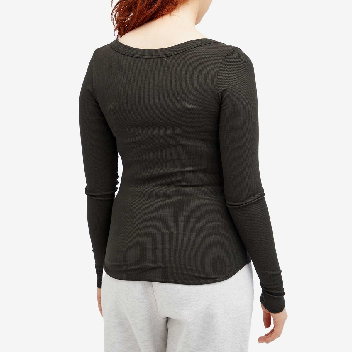Joah Brown Women's Henley Long Sleeve Top in Vintage Black