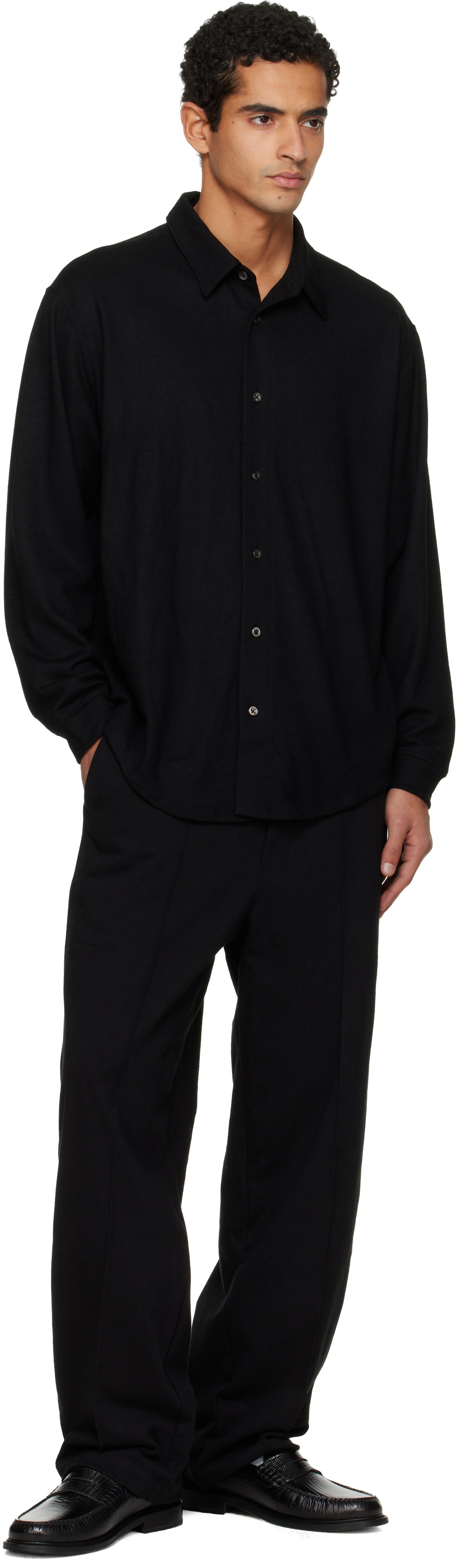 Lady White Co. Black Jersey Band Trousers