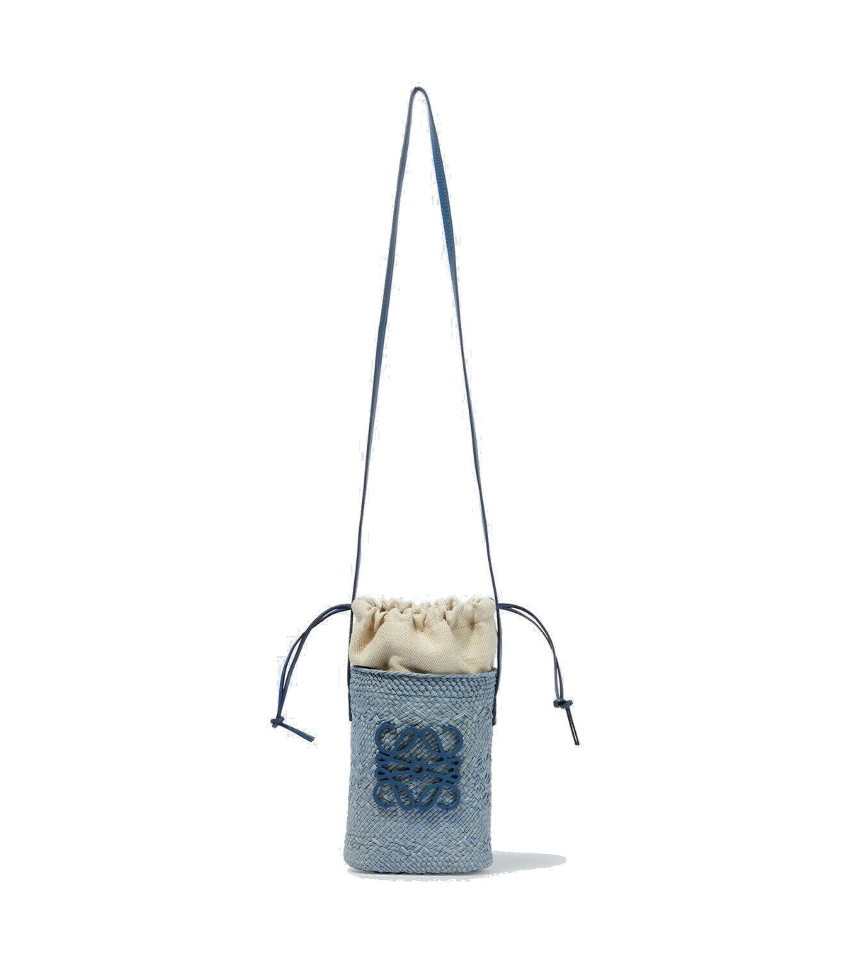 LOEWE Anagram small leather Hammock Jacquard Tan 2-way Shoulder Bag Handbag Brown x beige