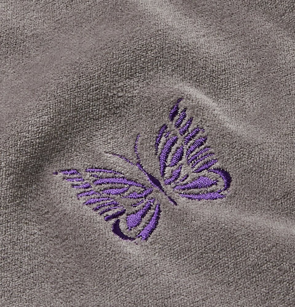 Needles - Striped Cotton-Blend Velour Jacket - Gray Needles