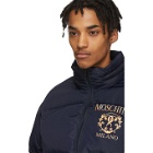 Moschino Blue Logo Puffer Jacket