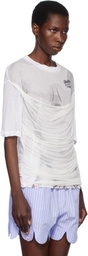 Charles Jeffrey LOVERBOY White Draped Mesh T-shirt