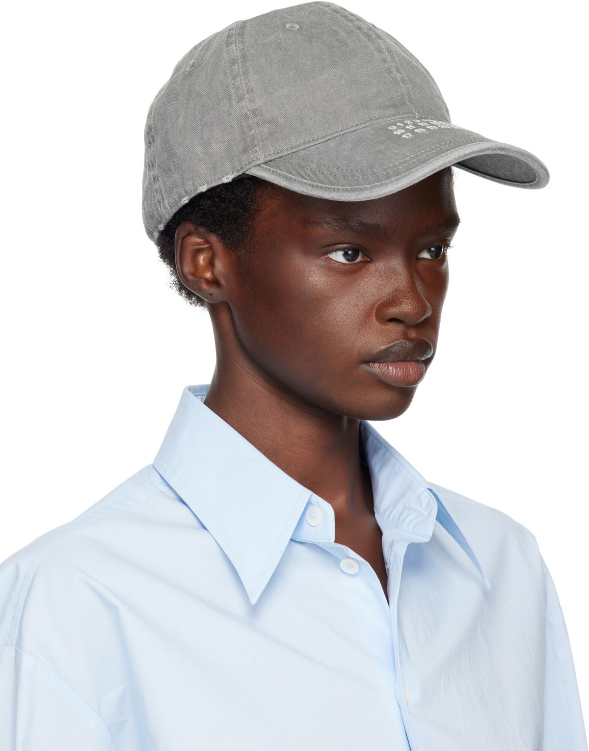 MM6 Maison Margiela Gray Embroidered Logo Cap