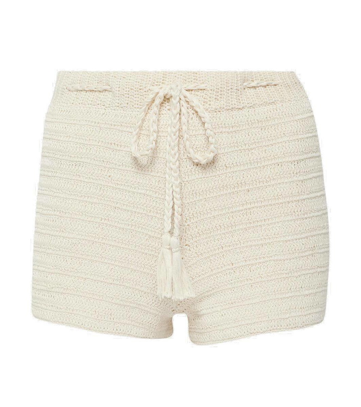 Photo: Anna Kosturova Striped crochet cotton shorts