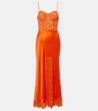 Rebecca Vallance Adira lace-trimmed silk satin corset dress