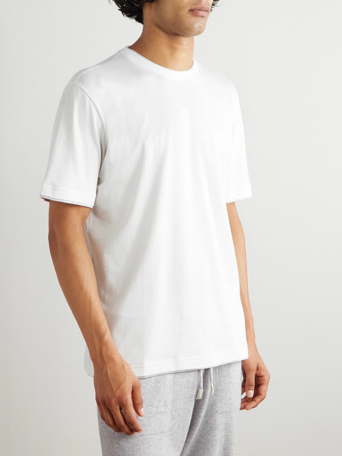 Eleventy - Giza Cotton-Jersey T-Shirt - White