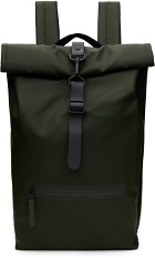 RAINS Green Rolltop Backpack