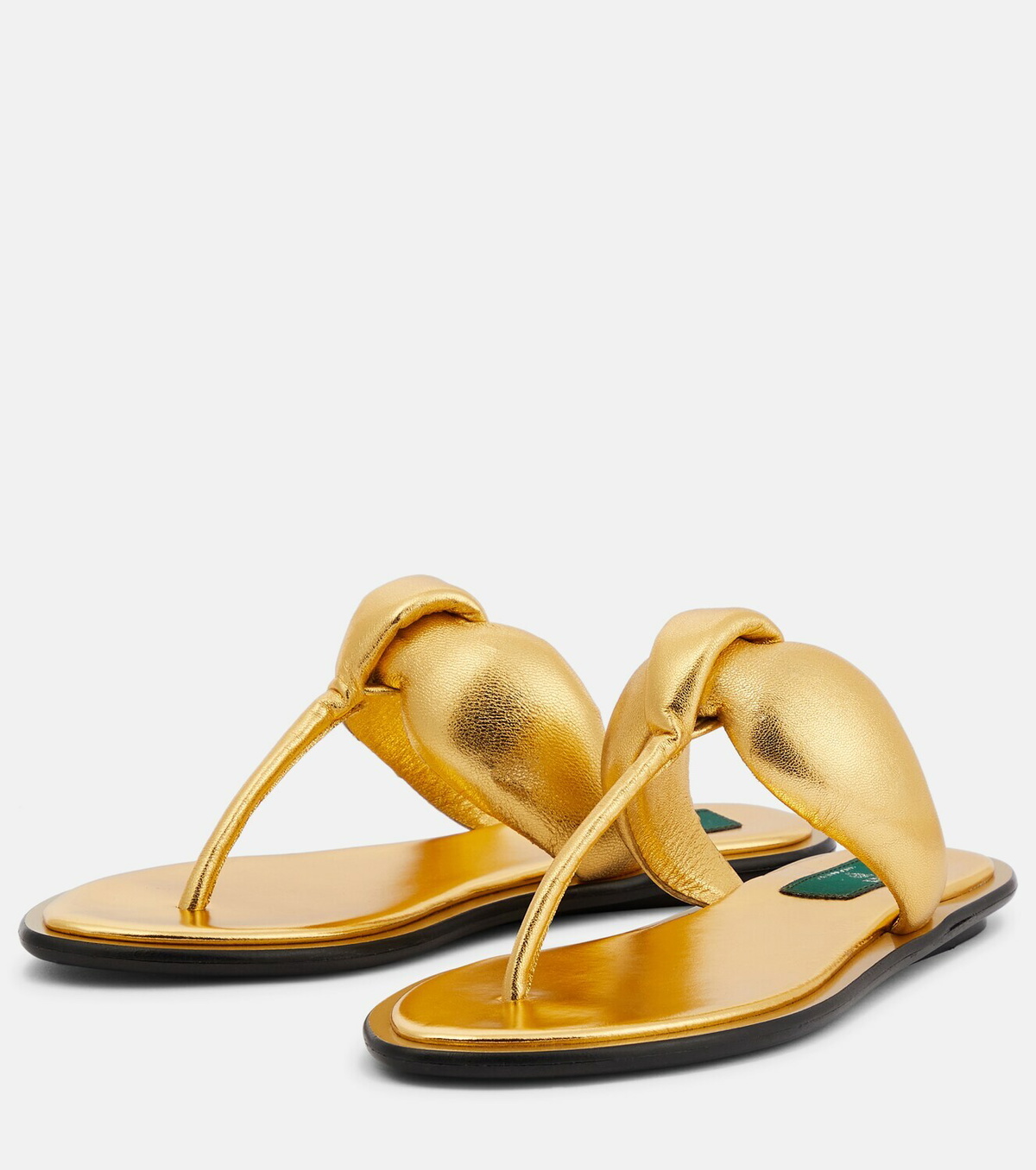 Pucci - Metallic leather thong sandals