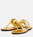 Pucci - Metallic leather thong sandals