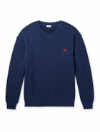 CELINE - Logo-Embroidered Cotton-Jersey Sweatshirt - Blue