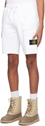 Stone Island White 64651 Shorts